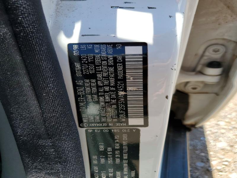 57737716 :رقم المزاد ، WDBJF25F5WA624521 vin ، 1998 Mercedes-benz E مزاد بيع
