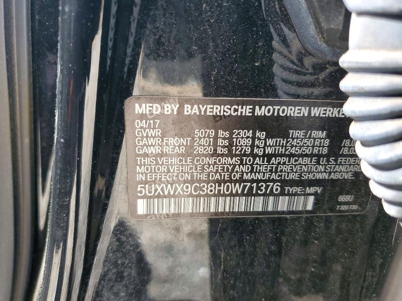 55689006 :رقم المزاد ، 5UXWX9C38H0W71376 vin ، 2017 Bmw X3 مزاد بيع
