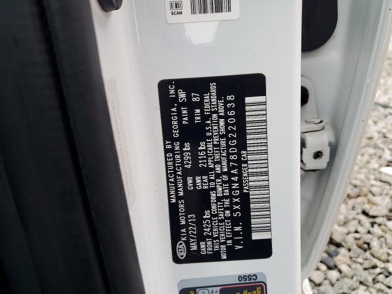 57086056 :رقم المزاد ، 5XXGN4A78DG220638 vin ، 2013 Kia Optima مزاد بيع