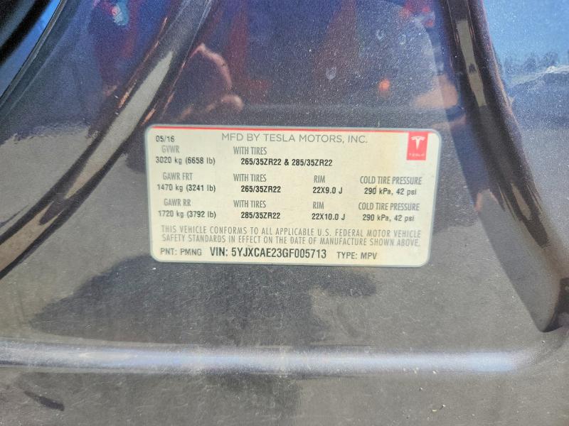 Aukcja sprzedaży 2016 Tesla Model X, vin: 5YJXCAE23GF005713, numer aukcji: 55568536