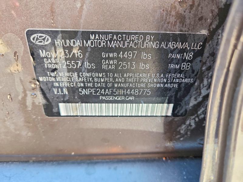57194546 :رقم المزاد ، 5NPE24AF5HH448775 vin ، 2017 Hyundai Sonata مزاد بيع