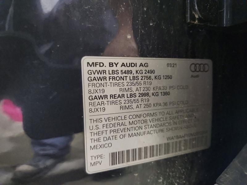 Продажа на аукционе авто 2021 Audi Q5, vin: WA1BAAFY0M2072054, номер лота: 77249335