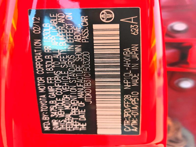 Продаж на аукціоні авто 2012 Toyota Prius C, vin: JTDKDTB31C1503220, номер лоту: 58385476