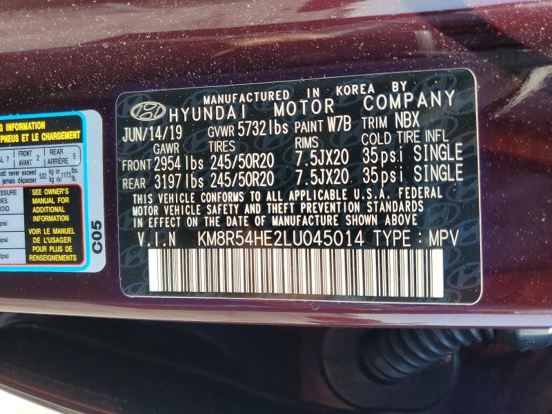 Продаж на аукціоні авто 2020 Hyundai Palisade, vin: KM8R54HE2LU045014, номер лоту: 57377726