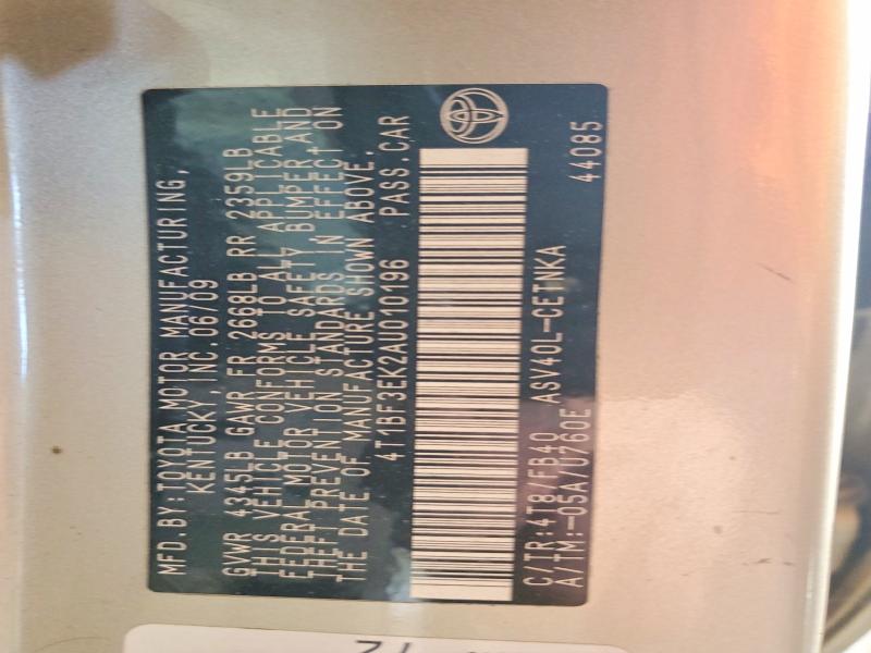 56153366 :رقم المزاد ، 4T1BF3EK2AU010196 vin ، 2010 Toyota Camry مزاد بيع