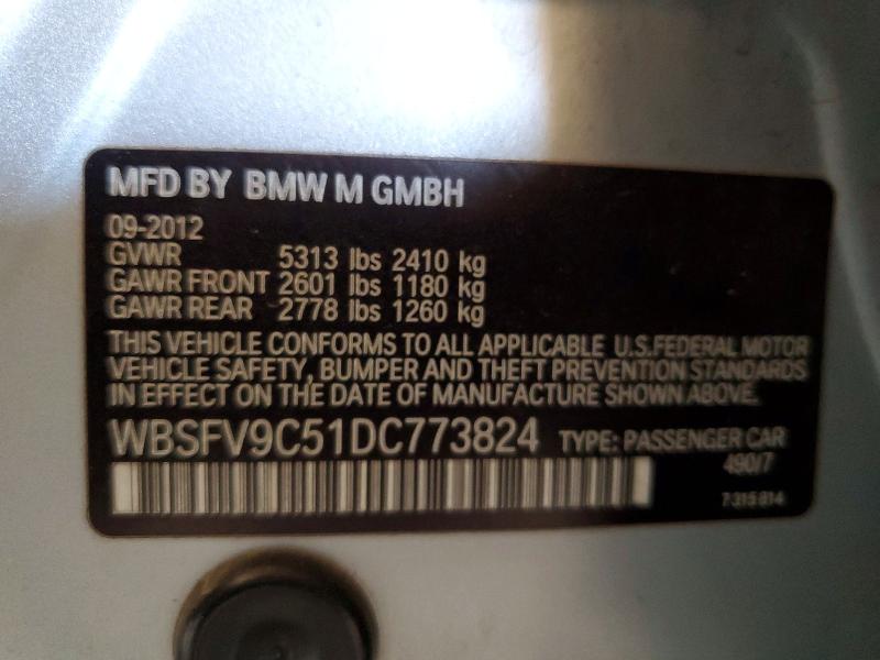 59093126 :رقم المزاد ، WBSFV9C51DC773824 vin ، 2013 Bmw M5 مزاد بيع