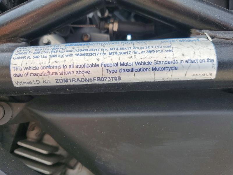 Продажа на аукционе авто 2014 Ducati Monster, vin: ZDM1RADN5EB073709, номер лота: 56704446