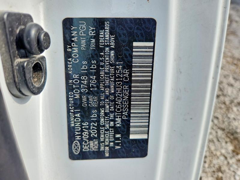 58519726 :رقم المزاد ، KMHTC6AD2HU312541 vin ، 2017 Hyundai Veloster مزاد بيع