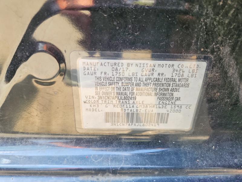 Aukcja sprzedaży 2018 Nissan Versa, vin: 3N1CN7APXJL802419, numer aukcji: 57064266
