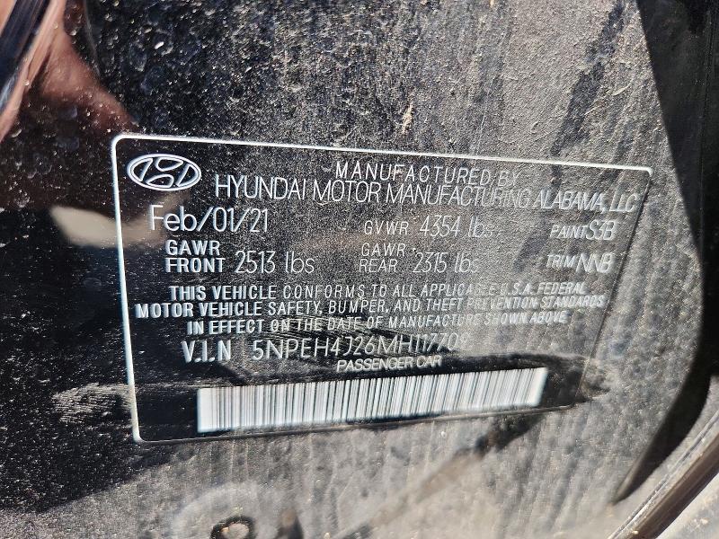 58801536 :رقم المزاد ، 5NPEH4J26MH117709 vin ، 2021 Hyundai Sonata مزاد بيع