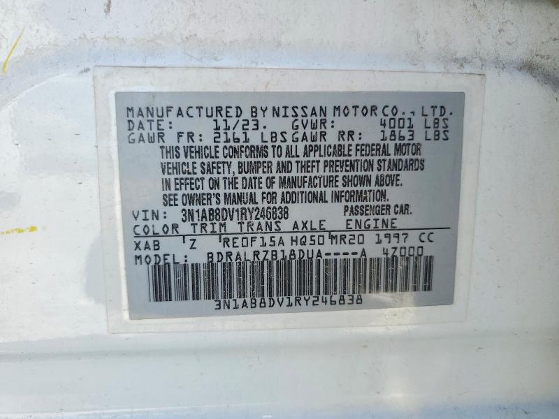 Продаж на аукціоні авто 2024 Nissan Sentra, vin: 3N1AB8DV1RY246838, номер лоту: 56718756