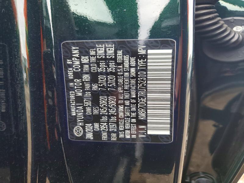 58481936 :رقم المزاد ، KM8R7DGE7RU752310 vin ، 2024 Hyundai Palisade مزاد بيع