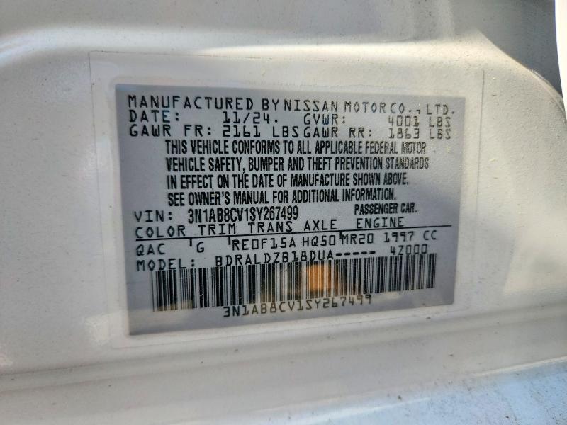 Aukcja sprzedaży 2025 Nissan Sentra, vin: 3N1AB8CV1SY267499, numer aukcji: 57064766