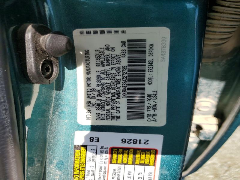 Продажа на аукционе авто 2010 Toyota Corolla, vin: 1NXBU4EE3AZ272735, номер лота: 58460826