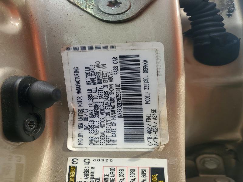 2008 Toyota Corolla მანქანა იყიდება აუქციონზე, vin: 1NXBR32E28Z953110, აუქციონის ნომერი: 56768956