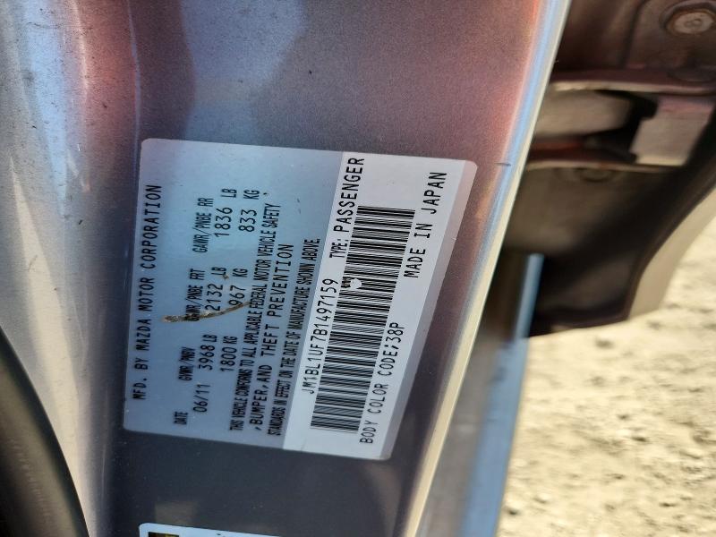 59342786 :رقم المزاد ، JM1BL1UF7B1497159 vin ، 2011 Mazda 3 مزاد بيع
