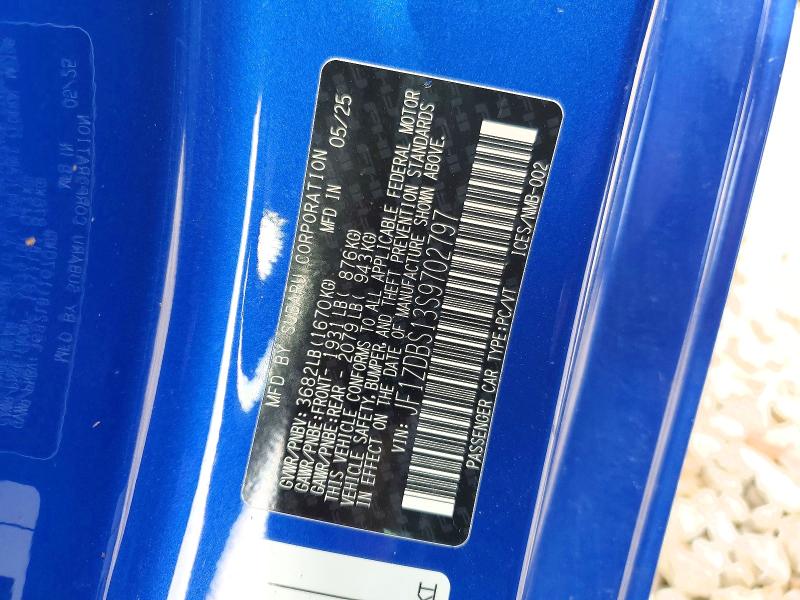 2025 Subaru Brz მანქანა იყიდება აუქციონზე, vin: JF1ZDBS13S9702797, აუქციონის ნომერი: 54713076