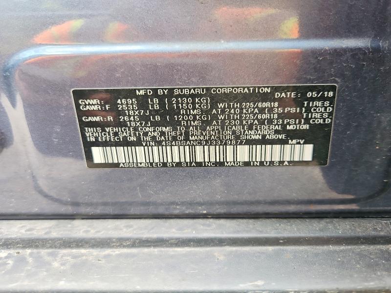 Aukcja sprzedaży 2018 Subaru Outback, vin: 4S4BSANC9J3379877, numer aukcji: 58034666