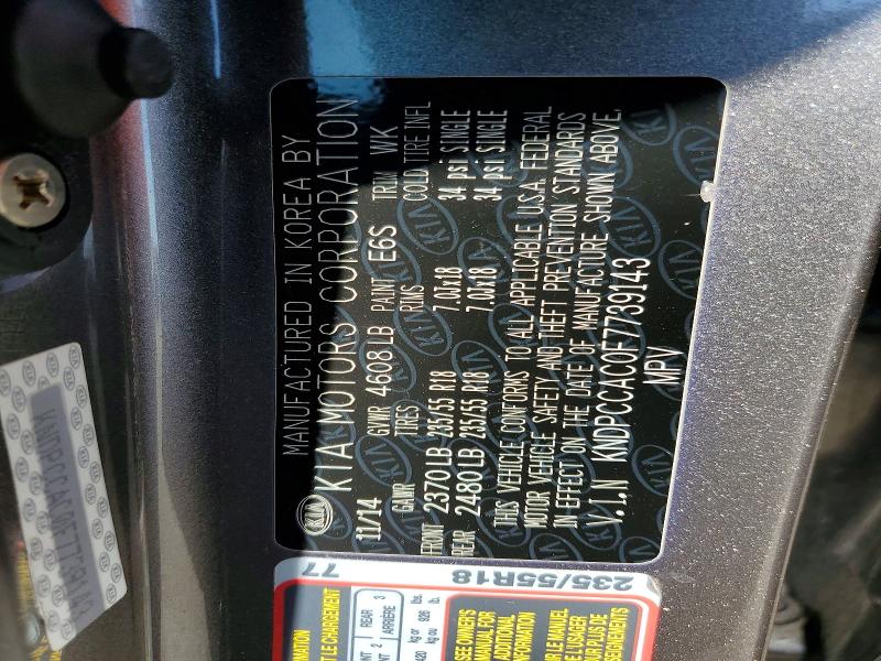 Продаж на аукціоні авто 2015 Kia Sportage, vin: KNDPCCAC0F7739143, номер лоту: 57527616