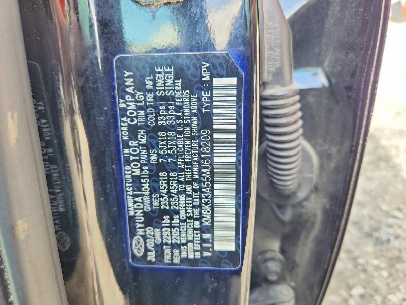 57785746 :رقم المزاد ، KM8K33A55MU618209 vin ، 2021 Hyundai Kona مزاد بيع
