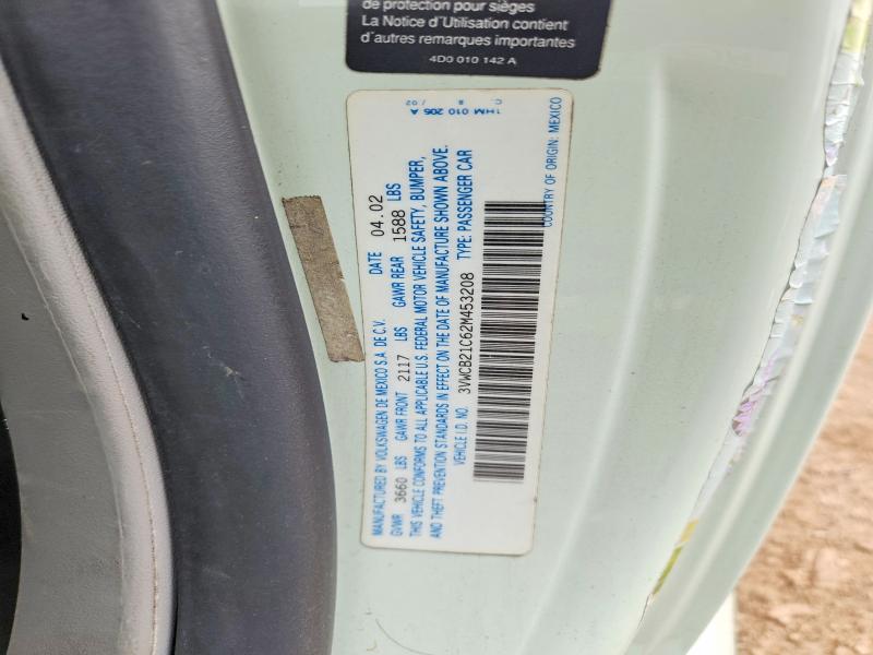 58959886 :رقم المزاد ، 3VWCB21C62M453208 vin ، 2002 Volkswagen New Beetle مزاد بيع