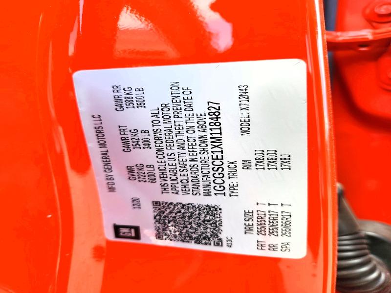 Aukcja sprzedaży 2021 Chevrolet Colorado, vin: 1GCGSCE1XM1184827, numer aukcji: 57397026