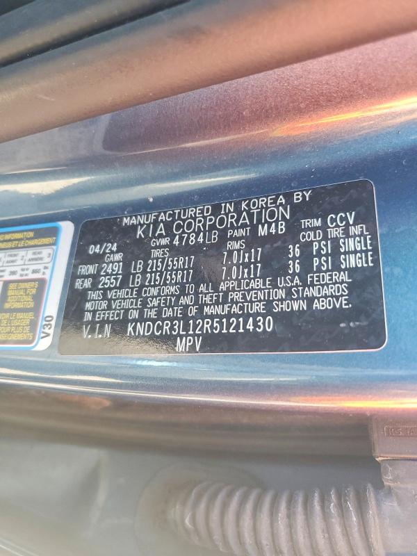 Aukcja sprzedaży 2024 Kia Niro, vin: KNDCR3L12R5121430, numer aukcji: 57727156