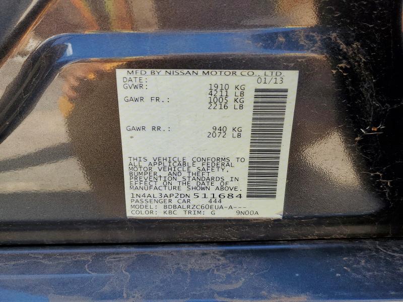 Aukcja sprzedaży 2013 Nissan Altima, vin: 1N4AL3AP2DN511684, numer aukcji: 57662236