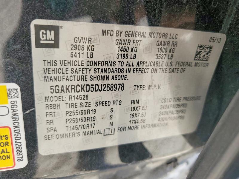 Aukcja sprzedaży 2013 Buick Enclave, vin: 5GAKRCKD5DJ268978, numer aukcji: 57757346