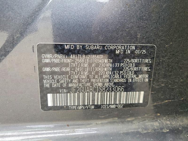 Продажа на аукционе авто 2025 Subaru Crosstrek, vin: JF2GUABC1S8233066, номер лота: 55843576