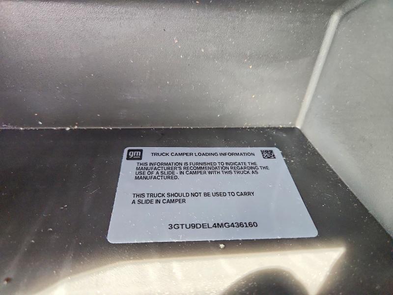 2021 Gmc Sierra მანქანა იყიდება აუქციონზე, vin: 3GTU9DEL4MG436160, აუქციონის ნომერი: 57416196