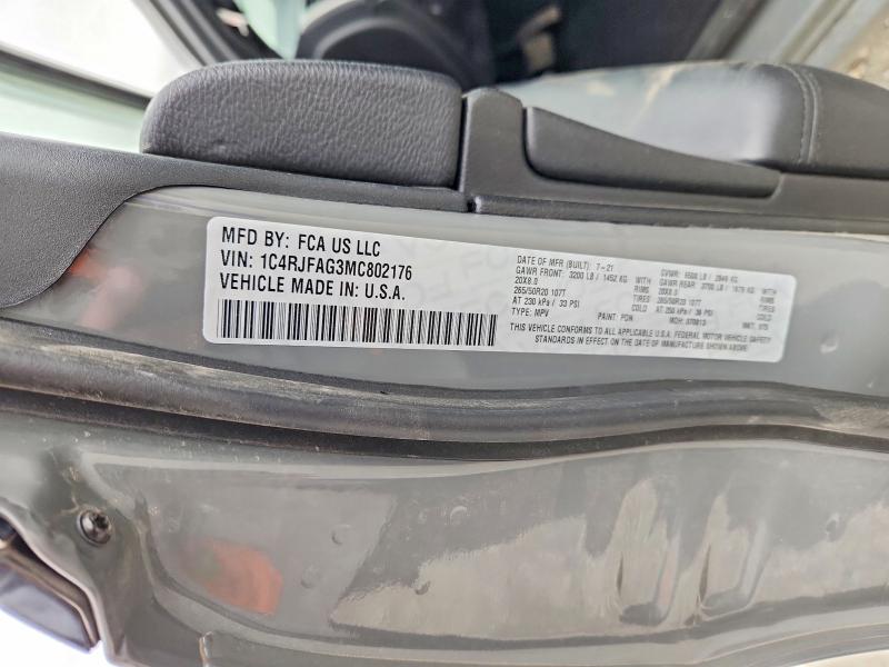 56431006 :رقم المزاد ، 1C4RJFAG3MC802176 vin ، 2021 Jeep Grand Cherokee مزاد بيع