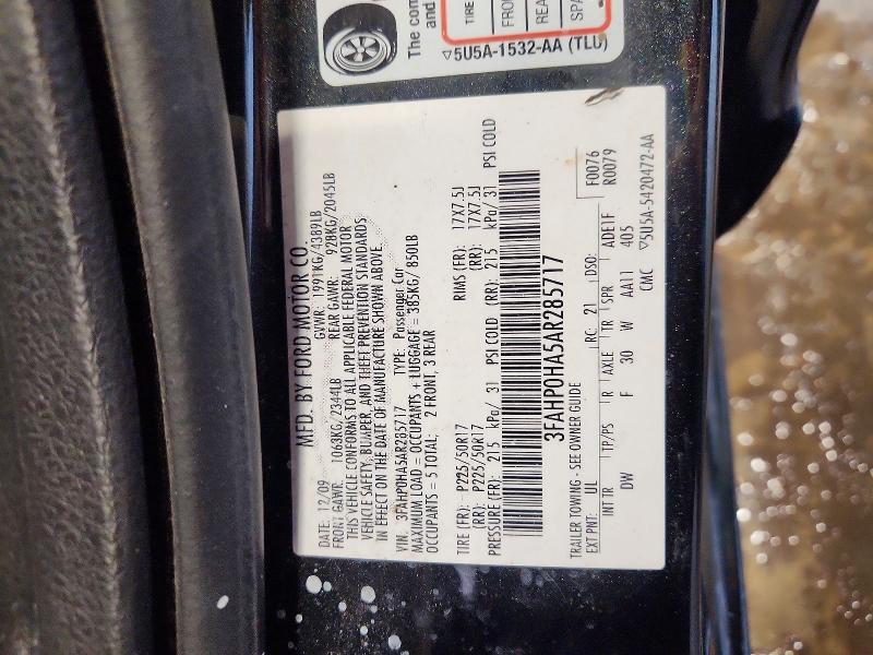 Продажа на аукционе авто 2010 Ford Fusion, vin: 3FAHP0HA5AR285717, номер лота: 55915696