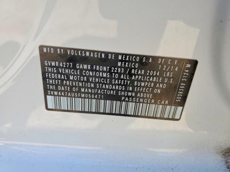 Aukcja sprzedaży 2015 Volkswagen Gti, vin: 3VW447AU5FM056471, numer aukcji: 58079526