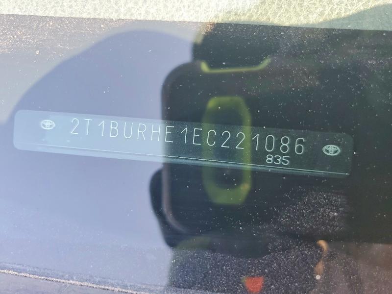 59192436 :رقم المزاد ، 2T1BURHE1EC221086 vin ، 2014 Toyota Corolla مزاد بيع