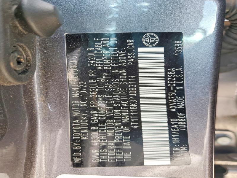 58335196 :رقم المزاد ، 4T1T11BK3PU083114 vin ، 2023 Toyota Camry مزاد بيع