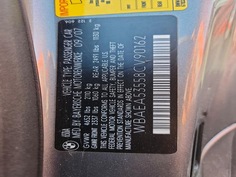 Aukcja sprzedaży 2008 Bmw 650, vin: WBAEA53558CV90162, numer aukcji: 55939186