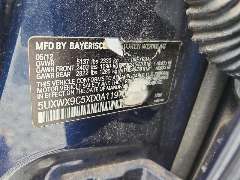 Продажа на аукционе авто 2013 Bmw X3, vin: 5UXWX9C5XD0A11970, номер лота: 51769876