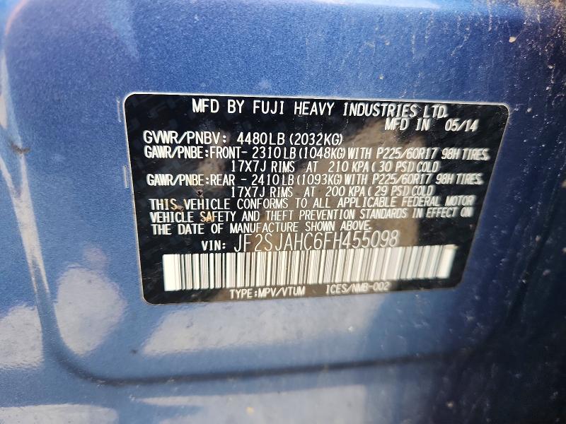 Продажа на аукционе авто 2015 Subaru Forester, vin: JF2SJAHC6FH455098, номер лота: 57161346