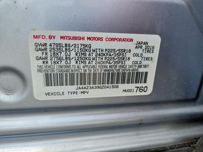 Продажа на аукционе авто 2016 Mitsubishi Outlander, vin: JA4AZ3A39GZ041506, номер лота: 56161476