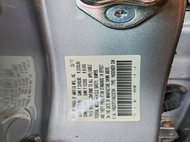 2017 Honda Accord მანქანა იყიდება აუქციონზე, vin: 1HGCR2F31HA229794, აუქციონის ნომერი: 58272396