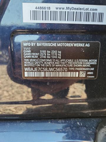 2018 Bmw 540 მანქანა იყიდება აუქციონზე, vin: WBAJE7C58JWC56570, აუქციონის ნომერი: 56788356