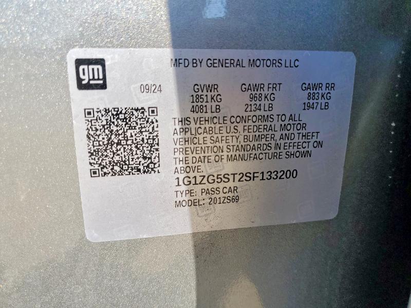 55729116 :رقم المزاد ، 1G1ZG5ST2SF133200 vin ، 2025 Chevrolet Malibu مزاد بيع