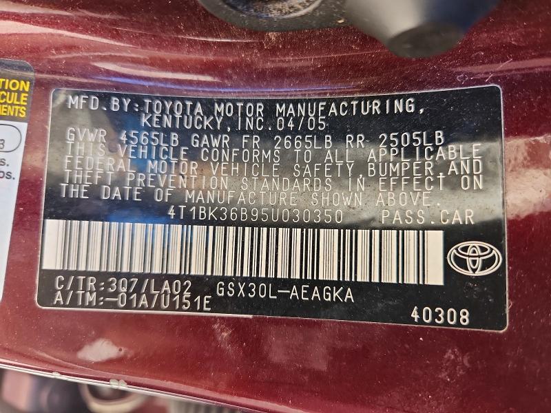 Aukcja sprzedaży 2005 Toyota Avalon, vin: 4T1BK36B95U030350, numer aukcji: 55556356