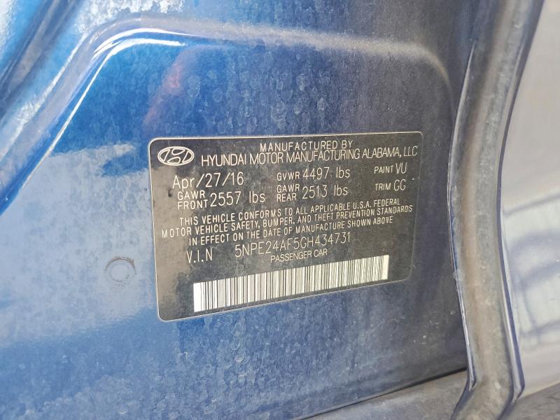 56683606 :رقم المزاد ، 5NPE24AF5GH434731 vin ، 2016 Hyundai Sonata مزاد بيع