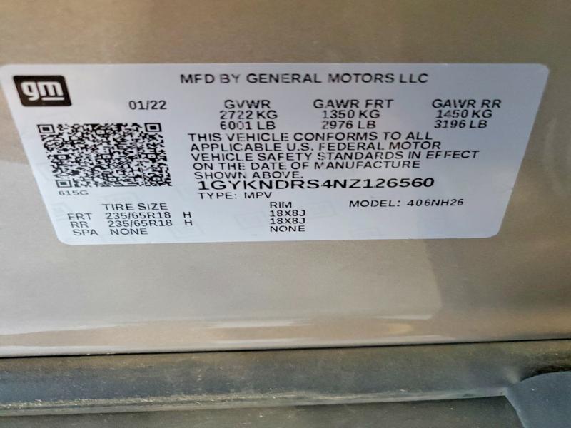 Продажа на аукционе авто 2022 Cadillac Xt5, vin: 1GYKNDRS4NZ126560, номер лота: 56866956