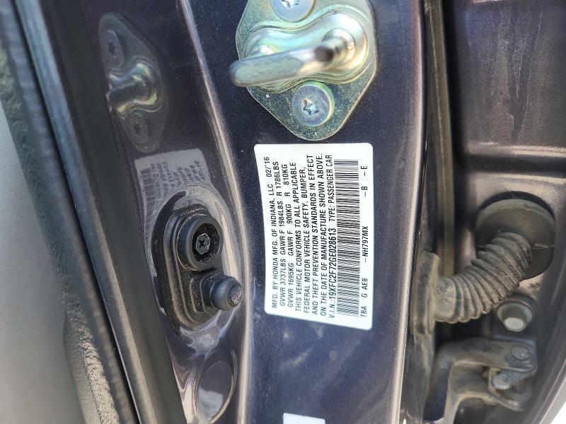Aukcja sprzedaży 2016 Honda Civic, vin: 19XFC2F72GE028613, numer aukcji: 57291296