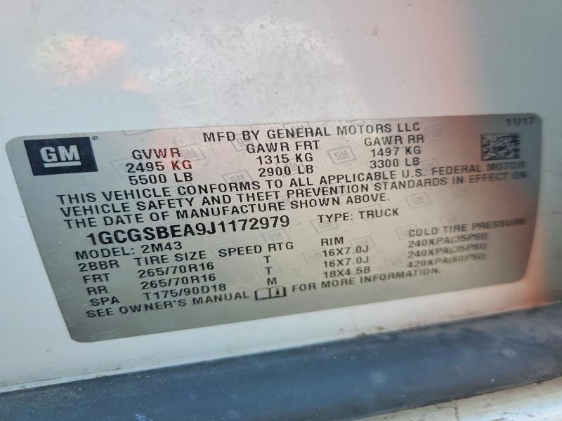Продажа на аукционе авто 2018 Chevrolet Colorado, vin: 1GCGSBEA9J1172979, номер лота: 59247726