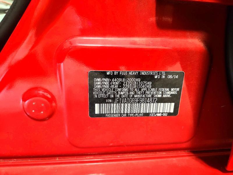 Продажа на аукционе авто 2015 Subaru Wrx, vin: JF1VA1G69F9814872, номер лота: 57430156