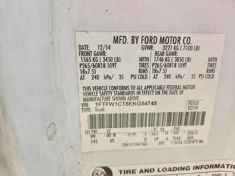 Aukcja sprzedaży 2014 Ford F150, vin: 1FTFW1CT8EKG54745, numer aukcji: 55423036